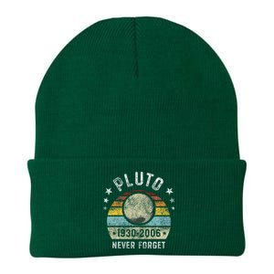 Never Forget Pluto Funny Science Retro Space Knit Cap Winter Beanie