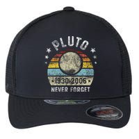 Never Forget Pluto Funny Science Retro Space Flexfit Unipanel Trucker Cap