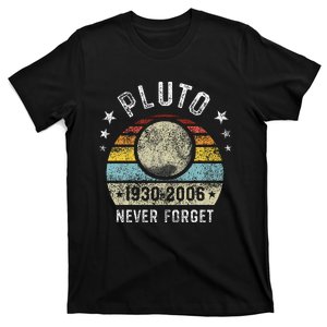 Never Forget Pluto Funny Science Retro Space T-Shirt