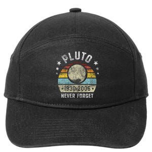 Never Forget Pluto Funny Science Retro Space 7-Panel Snapback Hat