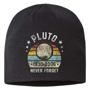 Never Forget Pluto Funny Science Retro Space Sustainable Beanie