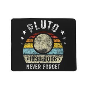 Never Forget Pluto Funny Science Retro Space Mousepad