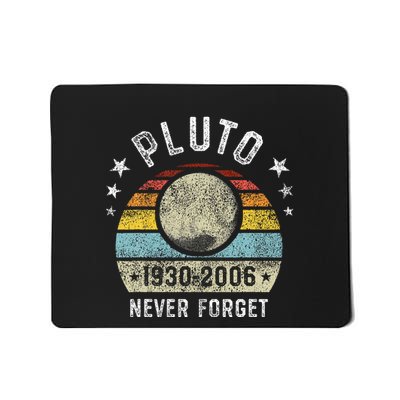 Never Forget Pluto Funny Science Retro Space Mousepad