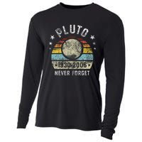 Never Forget Pluto Funny Science Retro Space Cooling Performance Long Sleeve Crew