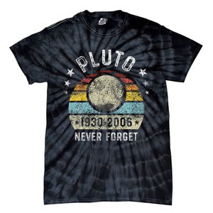 Never Forget Pluto Funny Science Retro Space Tie-Dye T-Shirt