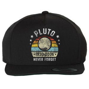 Never Forget Pluto Funny Science Retro Space Wool Snapback Cap