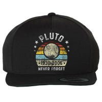 Never Forget Pluto Funny Science Retro Space Wool Snapback Cap