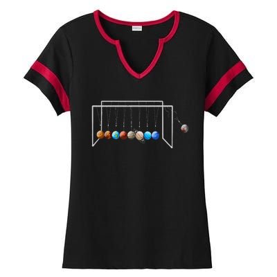 Never Forget Pluto Funny Planet Pluto Ladies Halftime Notch Neck Tee