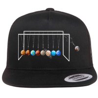 Never Forget Pluto Funny Planet Pluto Flat Bill Trucker Hat