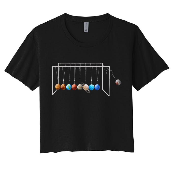 Never Forget Pluto Funny Planet Pluto Women's Crop Top Tee