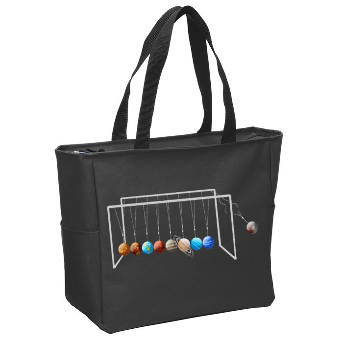 Never Forget Pluto Funny Planet Pluto Zip Tote Bag