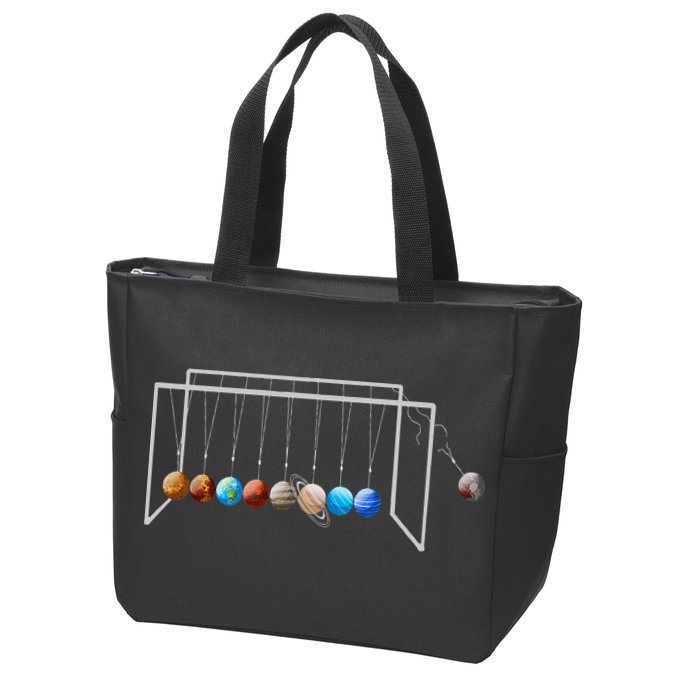 Never Forget Pluto Funny Planet Pluto Zip Tote Bag