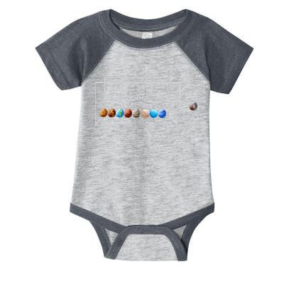 Never Forget Pluto Funny Planet Pluto Infant Baby Jersey Bodysuit