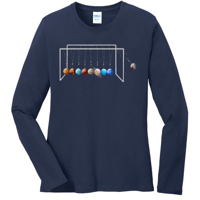 Never Forget Pluto Funny Planet Pluto Ladies Long Sleeve Shirt