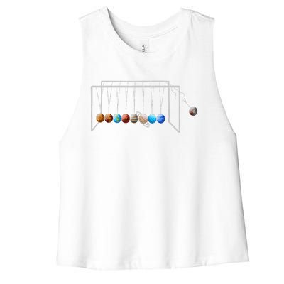 Never Forget Pluto Funny Planet Pluto Women's Racerback Cropped Tank