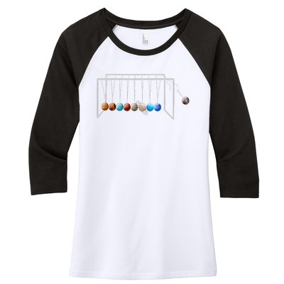 Never Forget Pluto Funny Planet Pluto Women's Tri-Blend 3/4-Sleeve Raglan Shirt