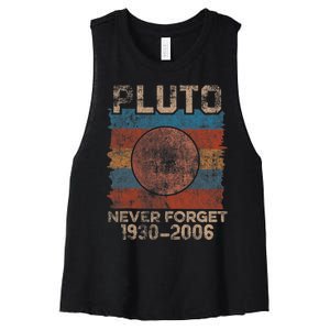 Never Forget Pluto Nerdy Astronomy Space Science Pluto Never Forget Shirts Women's Racerback Cropped Tank