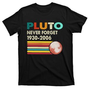 Never Forget Pluto Retro Style Funny Space Science T-Shirt