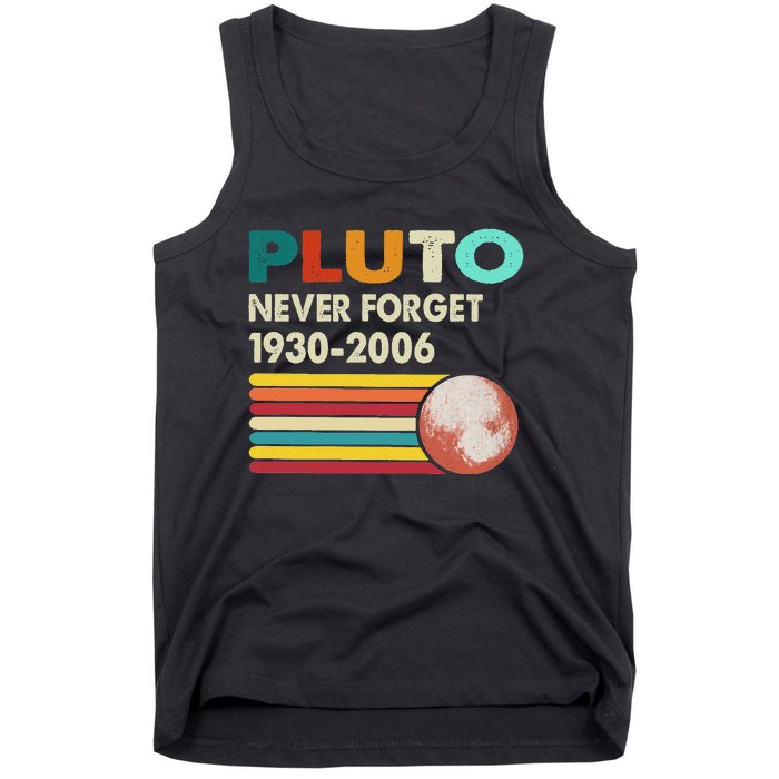 Never Forget Pluto Retro Style Funny Space Science Tank Top