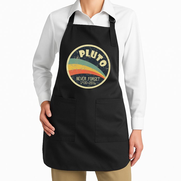 Never Forget Planet Pluto Vintage Retro Space Apron