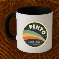 Never Forget Planet Pluto Vintage Retro Space Mug