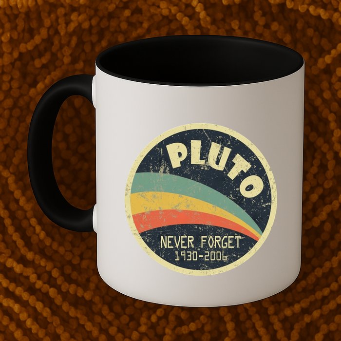 Never Forget Planet Pluto Vintage Retro Space Mug