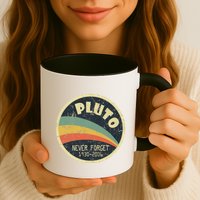 Never Forget Planet Pluto Vintage Retro Space Mug