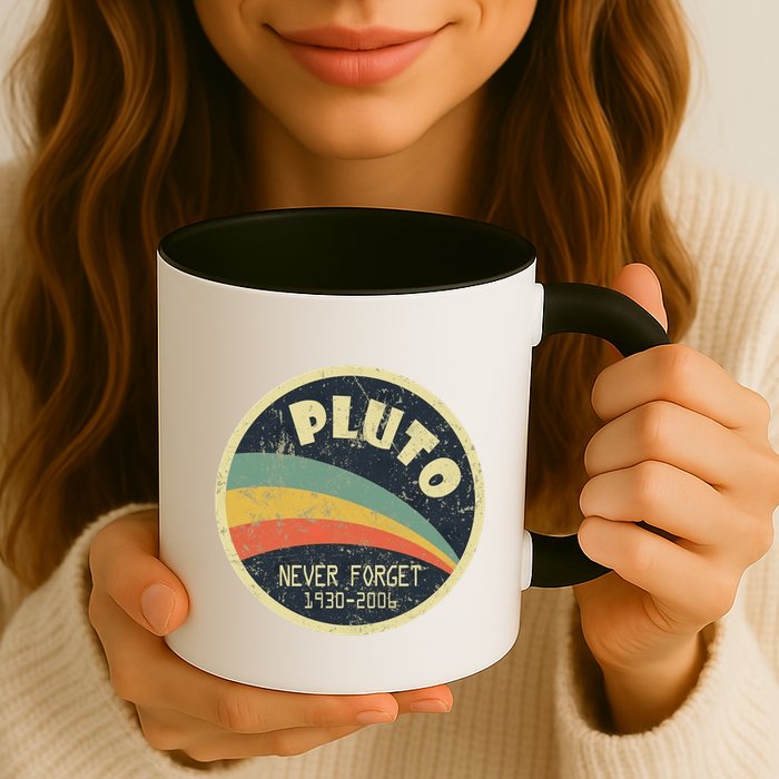 Never Forget Planet Pluto Vintage Retro Space Mug