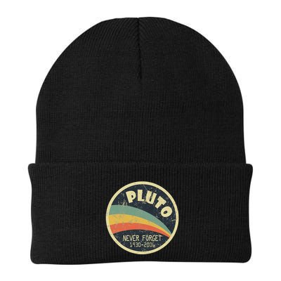 Never Forget Planet Pluto Vintage Retro Space Beanie