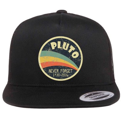 Never Forget Planet Pluto Vintage Retro Space Flatbill Hat