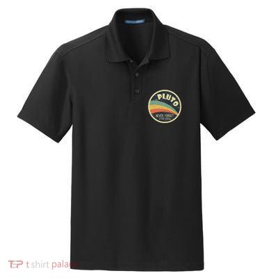 Never Forget Planet Pluto Vintage Retro Space Dry Zone Grid Polo