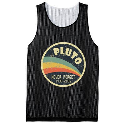 Never Forget Planet Pluto Vintage Retro Space Mesh Reversible Basketball Jersey Tank