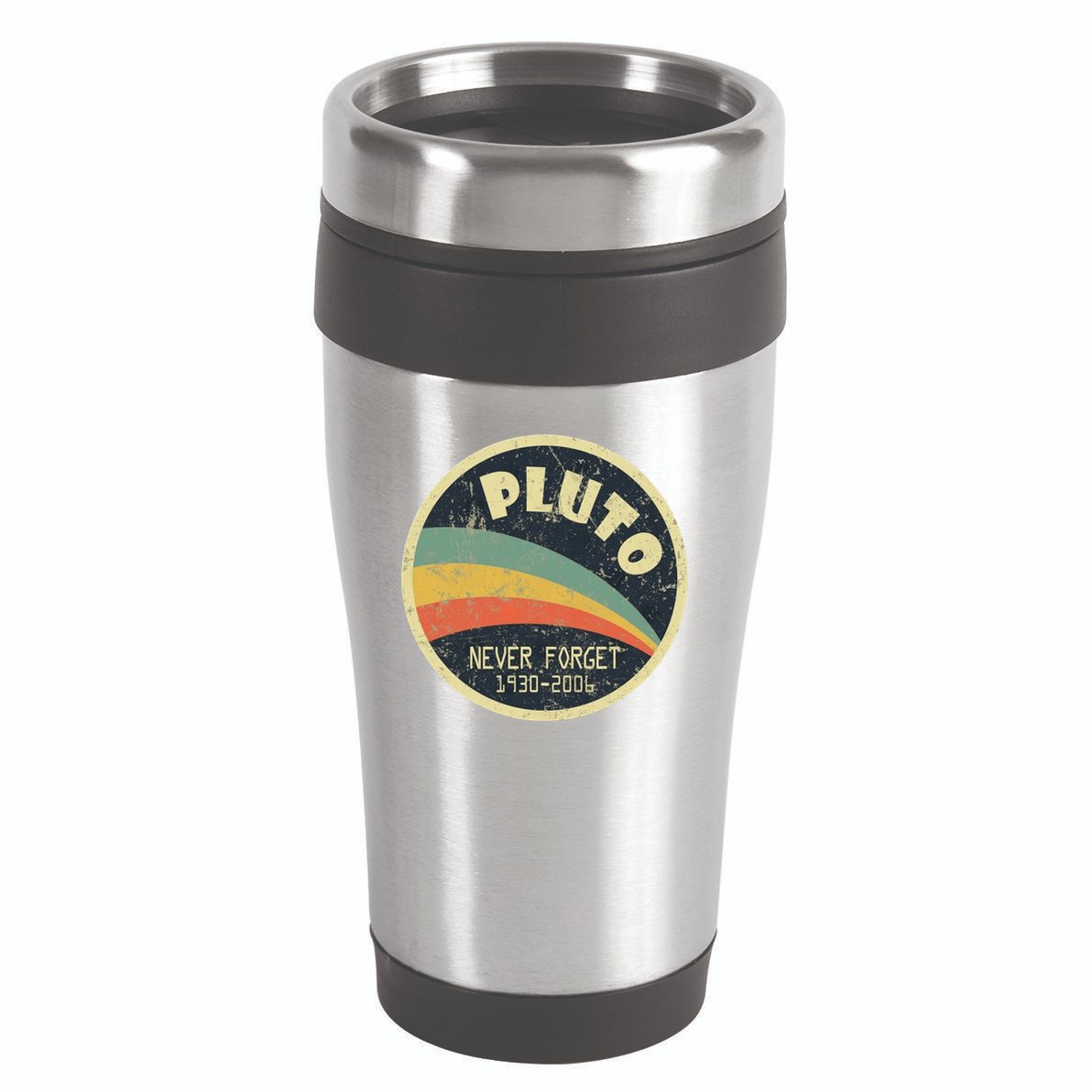 Never Forget Planet Pluto Vintage Retro Space 16oz Travel Tumbler