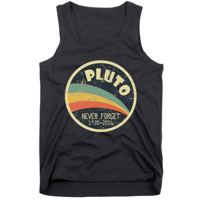 Never Forget Planet Pluto Vintage Retro Space Tank Top