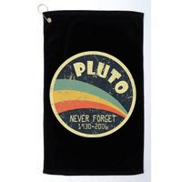 Never Forget Planet Pluto Vintage Retro Space Golf Towel