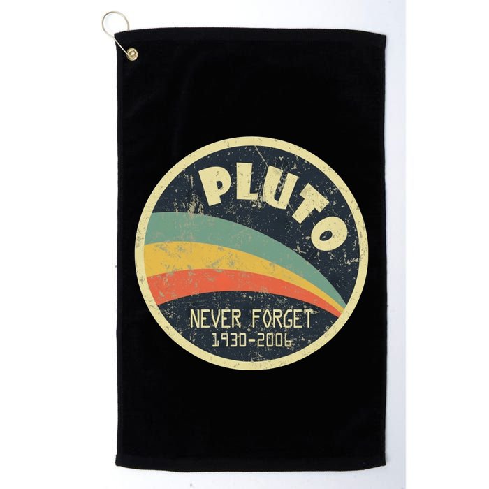 Never Forget Planet Pluto Vintage Retro Space Golf Towel