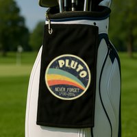 Never Forget Planet Pluto Vintage Retro Space Golf Towel