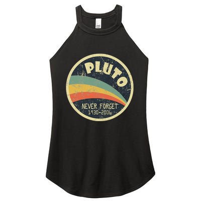 Never Forget Planet Pluto Vintage Retro Space Women's Perfect Tri Rocker Tank