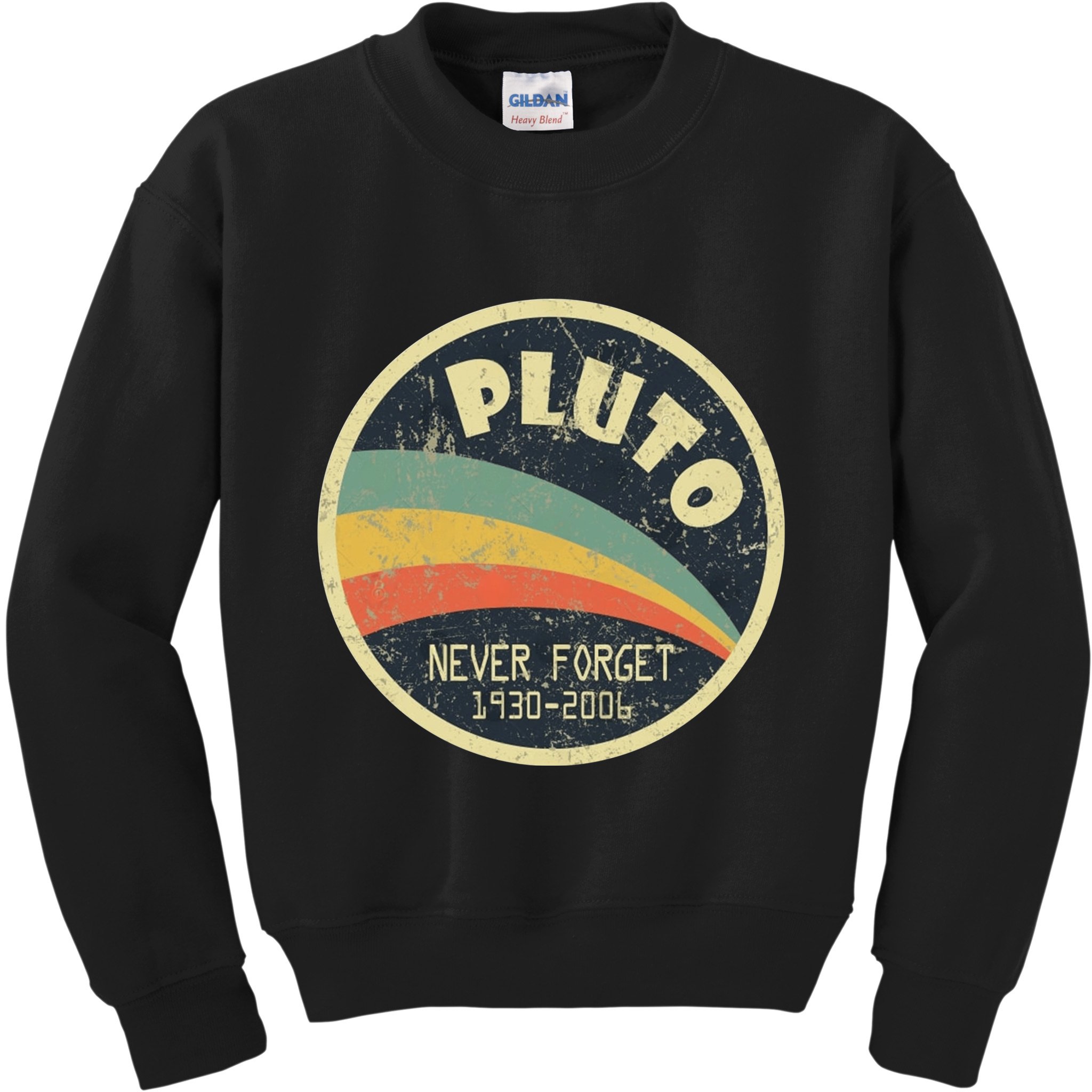 Never Forget Planet Pluto Vintage Retro Space Kids Sweatshirt