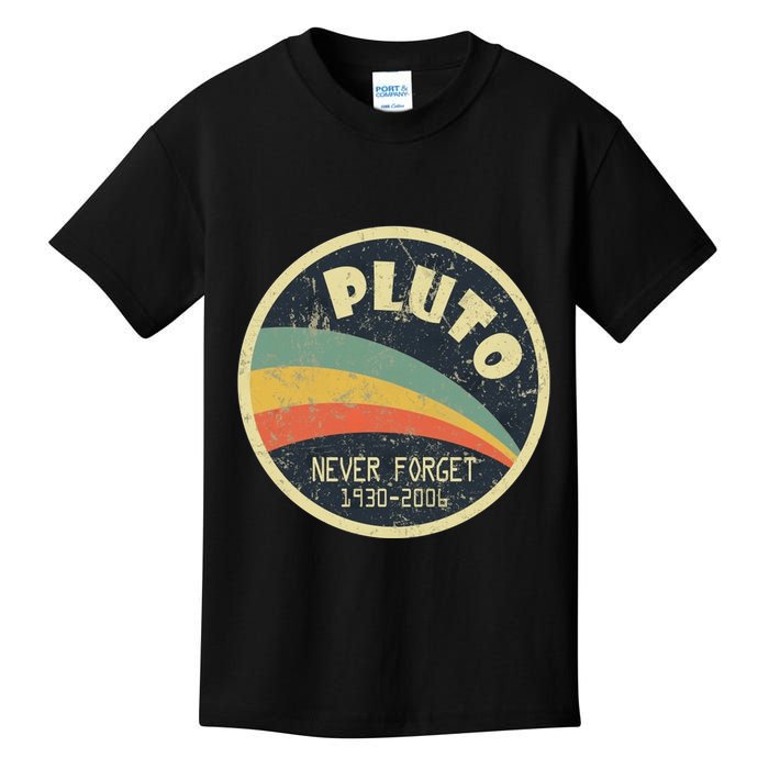 Never Forget Planet Pluto Vintage Retro Space Kids T-Shirt