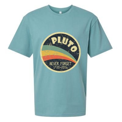 Never Forget Planet Pluto Vintage Retro Space Sueded Cloud Jersey T-Shirt