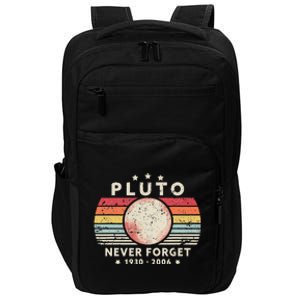 Never Forget Pluto Retro Style Funny Space Science Impact Tech Backpack