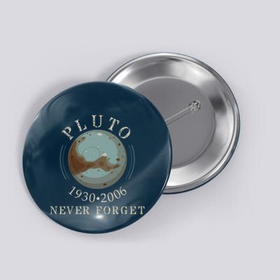 Never Forget Pluto Retro Style Funny Space Science Button