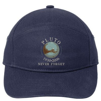 Never Forget Pluto Retro Style Funny Space Science 7-Panel Snapback Hat