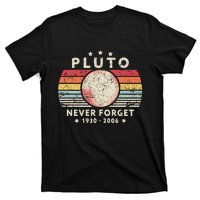 Never Forget Pluto Retro Funny Space Science T-Shirt