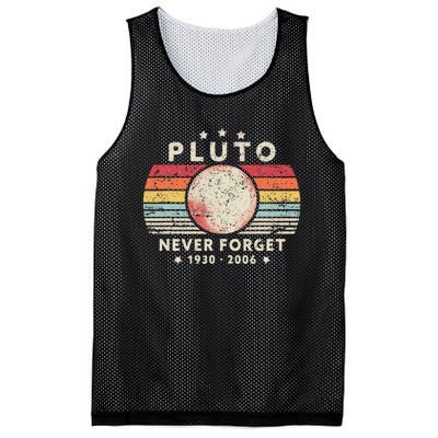 Never Forget Pluto Retro Funny Space Science Mesh Reversible Basketball Jersey Tank