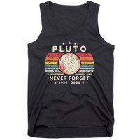 Never Forget Pluto Retro Funny Space Science Tank Top