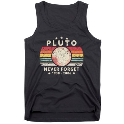 Never Forget Pluto Retro Funny Space Science Tank Top