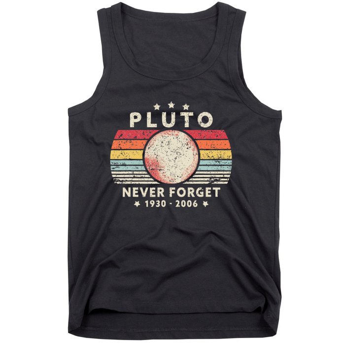 Never Forget Pluto Retro Funny Space Science Tank Top