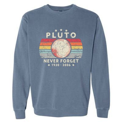 Never Forget Pluto Retro Funny Space Science Garment-Dyed Sweatshirt